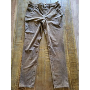 Chico's 0.5 US S/6 Brown Stretch Faux Suede Knit Leather Pull On Pants Jeans